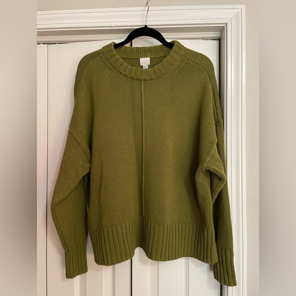 a new day Olive Crew Neck Sweater